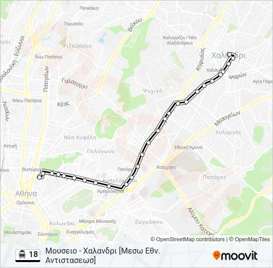 18 Trolleybus Line Map