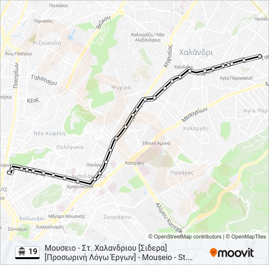 19 Trolleybus Line Map