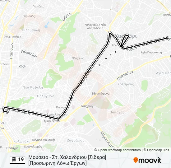 19 Trolleybus Line Map