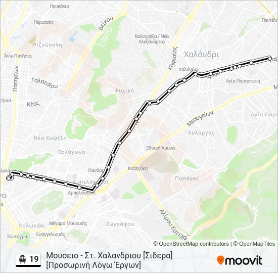19 Trolleybus Line Map