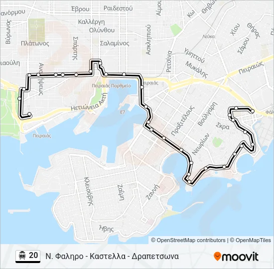 20 Trolleybus Line Map