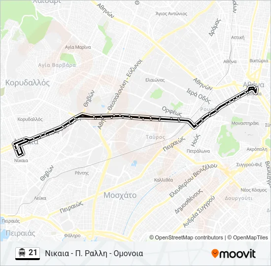 21 Trolleybus Line Map