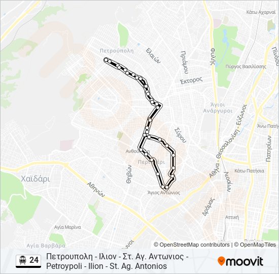 24 Trolleybus Line Map