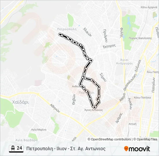 24 Trolleybus Line Map
