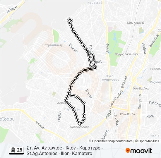 25 Trolleybus Line Map