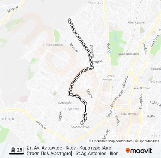 25 Trolleybus Line Map