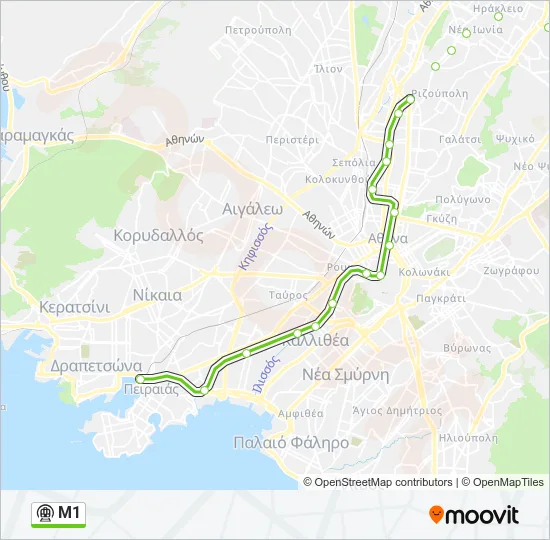 Μ1 Subway Line Map