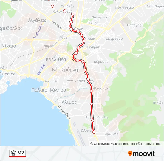 Μ2 Subway Line Map