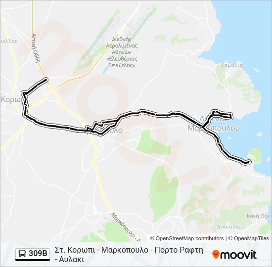309Β Bus Line Map