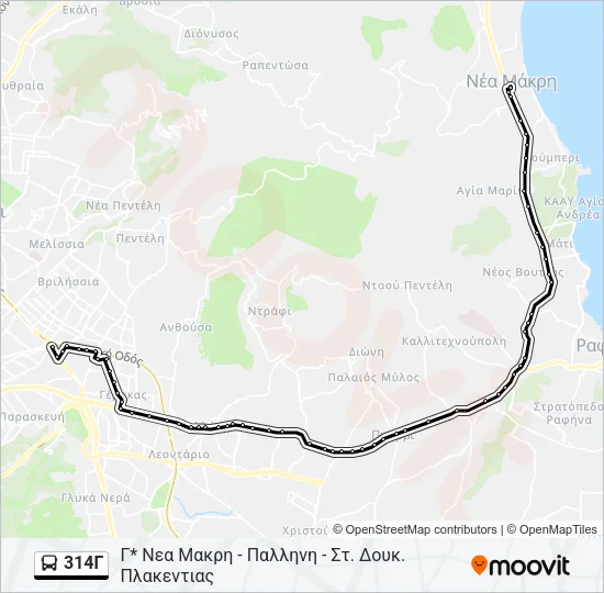 314Γ Bus Line Map