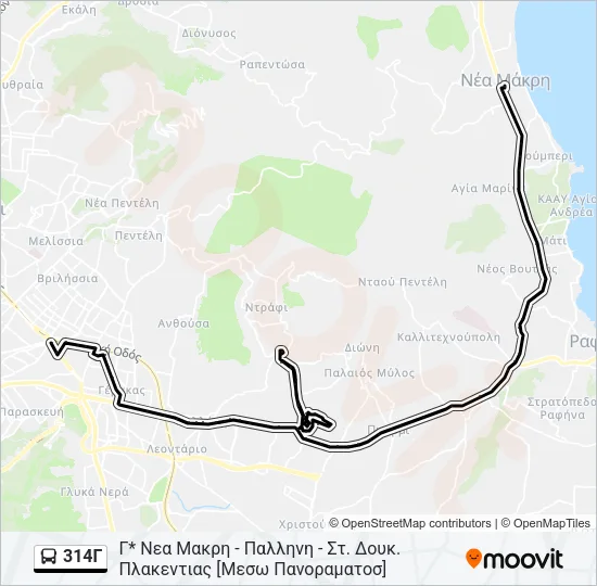314Γ Bus Line Map