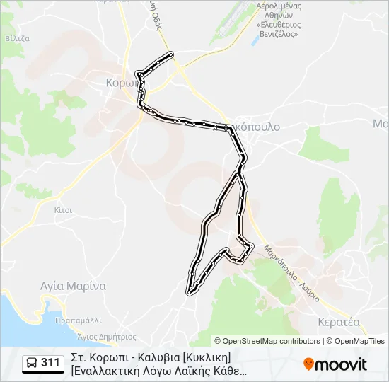 311 Bus Line Map