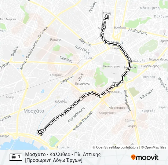 1 Trolleybus Line Map