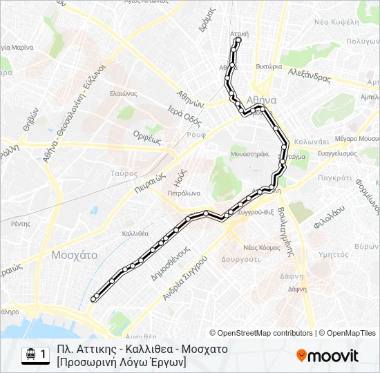 1 Trolleybus Line Map