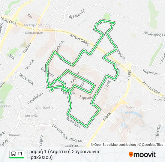 Γ1 Bus Line Map