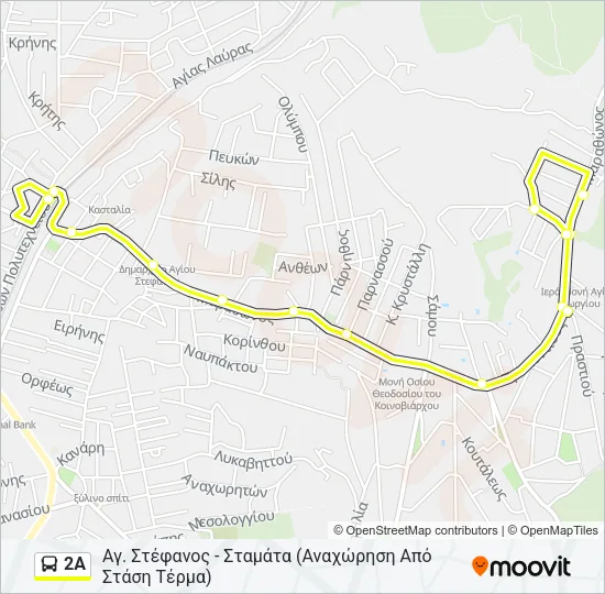 2Α Bus Line Map