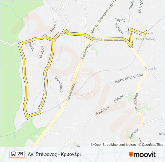 2Β Bus Line Map