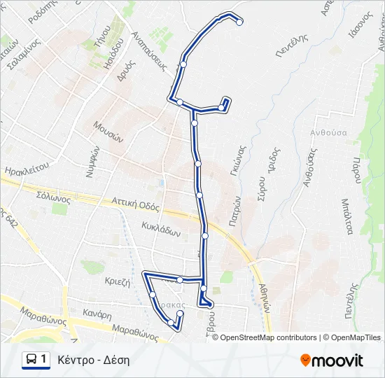 1 Bus Line Map