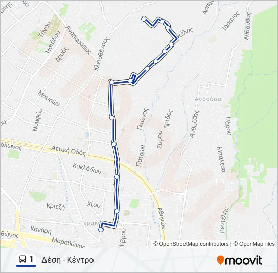 1 Bus Line Map