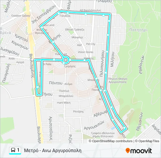 1 Bus Line Map