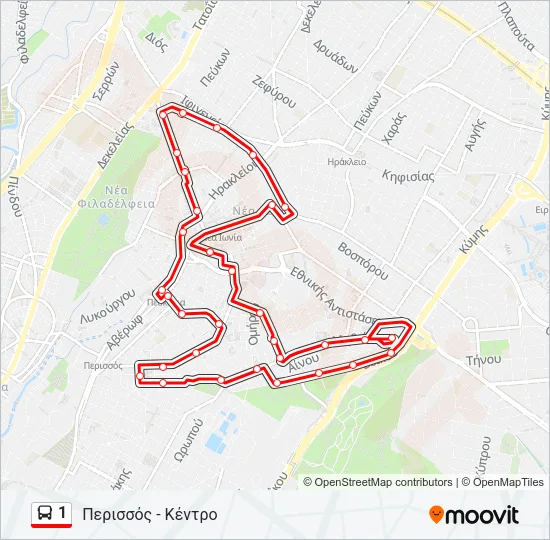 1 Bus Line Map