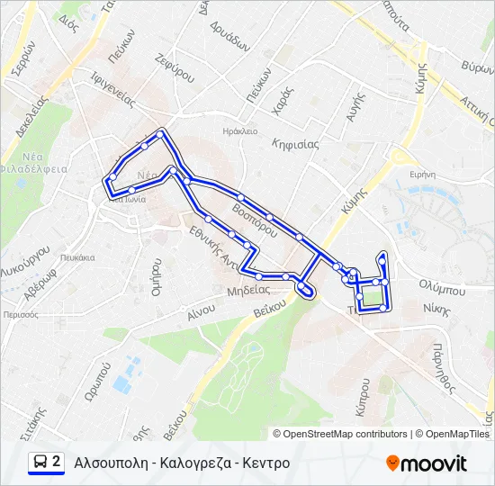 2 Bus Line Map