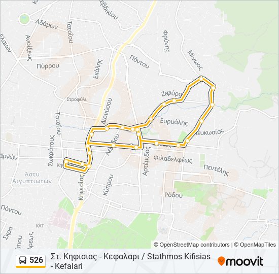 526 bus Line Map
