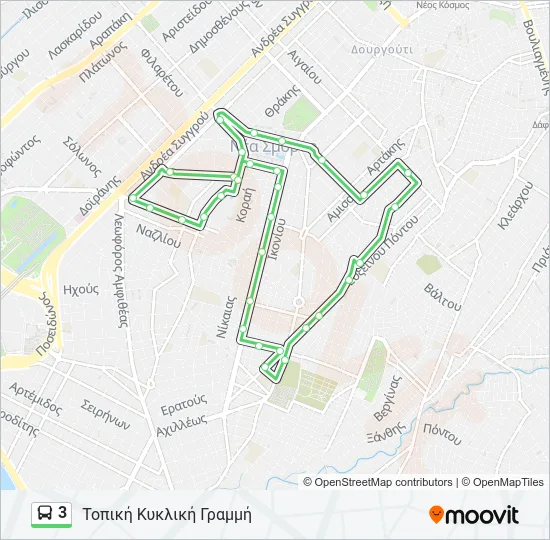 3 Bus Line Map