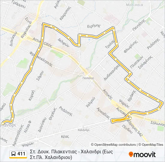 411  Line Map