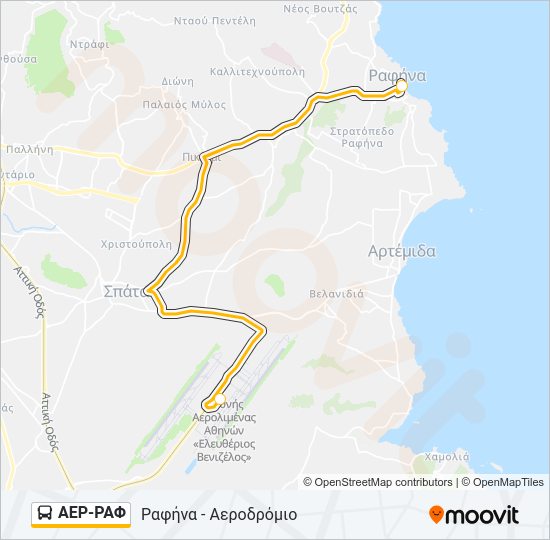 Χάρτης Γραμμής ΑΕΡ-ΡΑΦ λεωφορείο