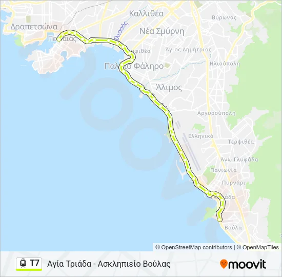 Τ7 Light Rail Line Map