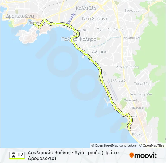 Τ7 Light Rail Line Map