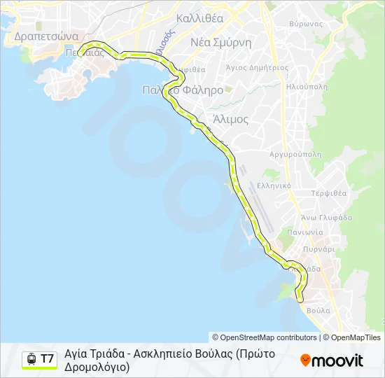 Τ7 Light Rail Line Map
