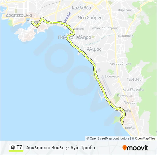 Τ7 Light Rail Line Map