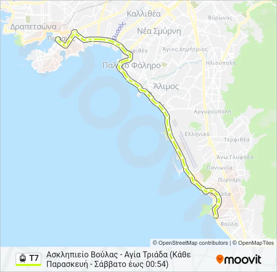 Τ7 Light Rail Line Map