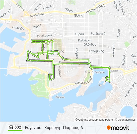 832 bus Line Map