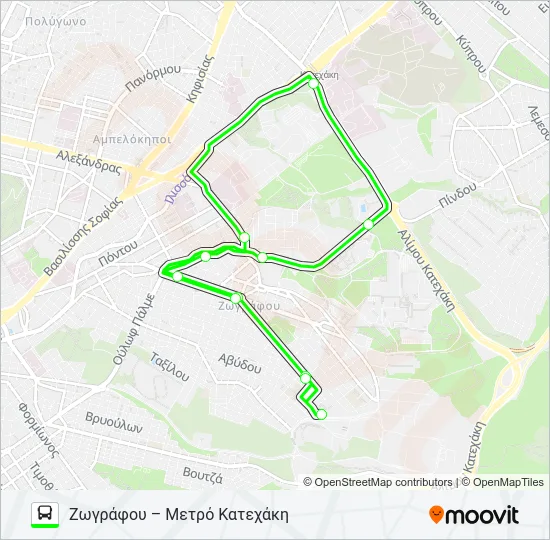 Δ.Σ ΖΩΓΡΆΦΟΥ Bus Line Map