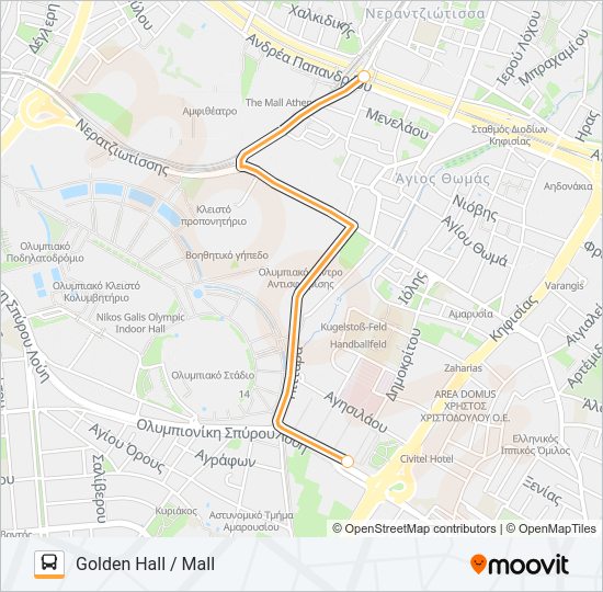 Χάρτης Γραμμής MALL / GOLDEN λεωφορείο