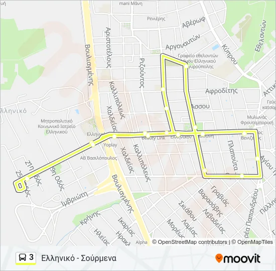 3 Bus Line Map
