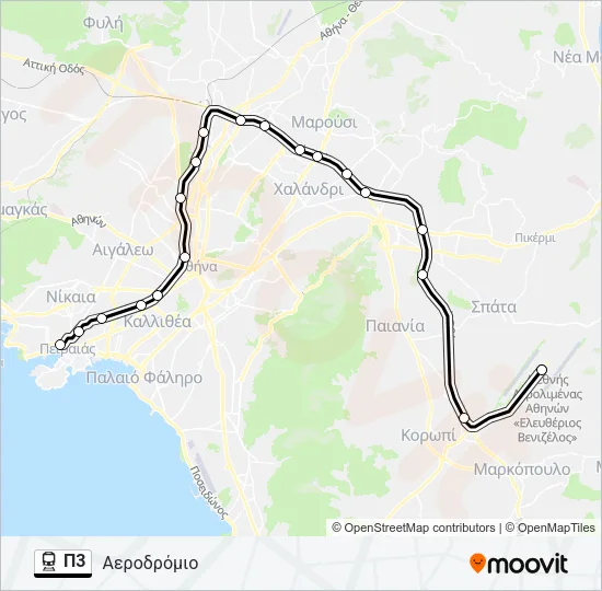 Π3 Train Line Map