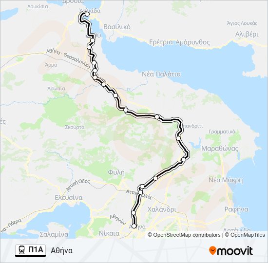 Π1Α train Line Map