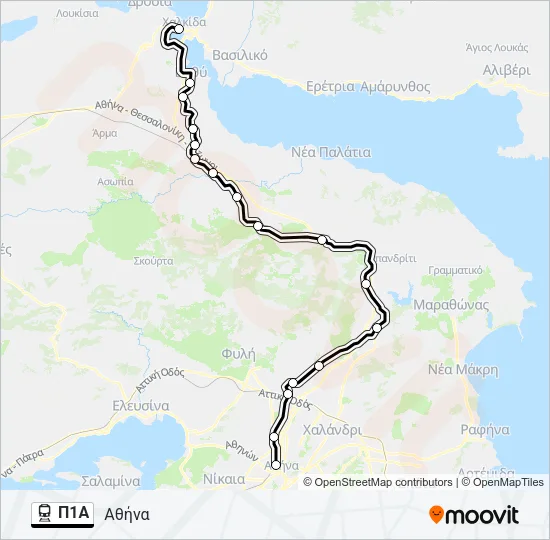 Π1Α Train Line Map
