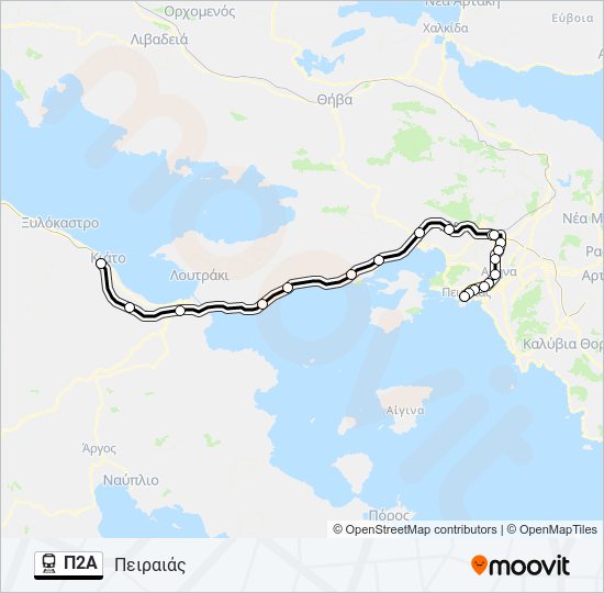 Π2Α train Line Map