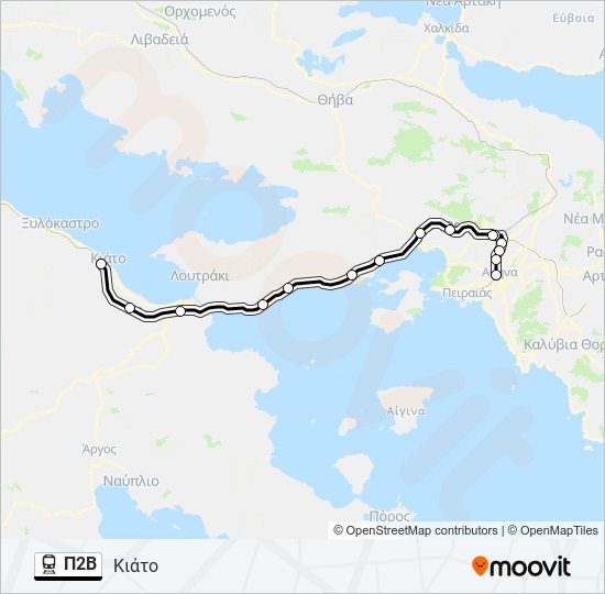 Π2Β train Line Map