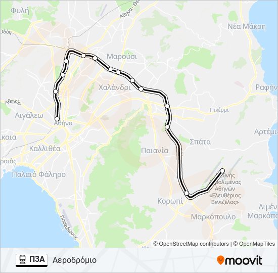 Π3Α train Line Map