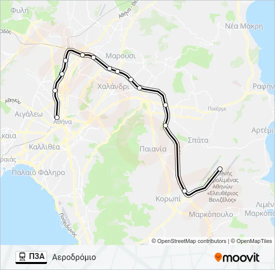 Π3Α Train Line Map