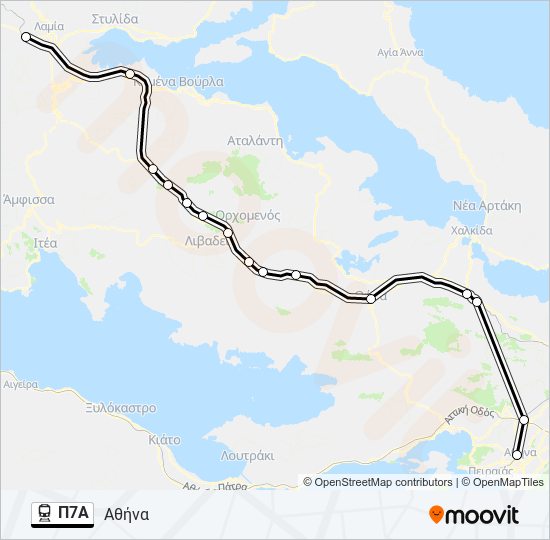 Χάρτης Γραμμής Π7Α προαστιακός