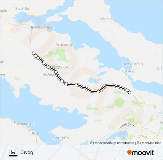 ΤΙΘΟΡΈΑ - ΟΙΝΌΗ bus Line Map