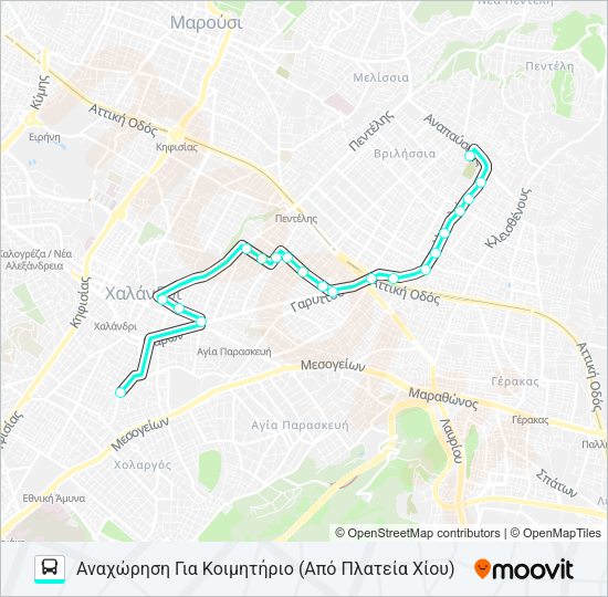 Χάρτης Γραμμής ΓΡΑΜΜΉ O λεωφορείο