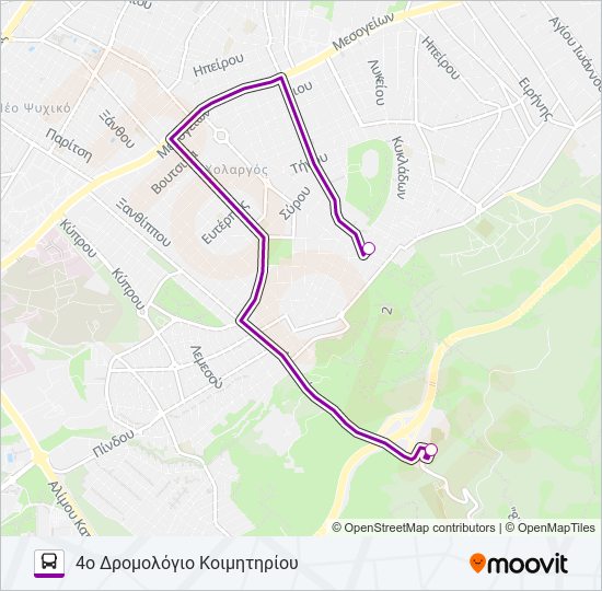Χάρτης Γραμμής ΠΑΠ - ΧΟΛ λεωφορείο